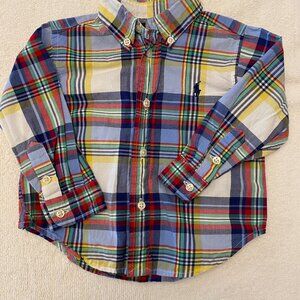 Ralph Lauren Polo Long Sleeve Button Down Shirt 12M 100% Cotton